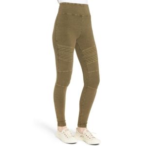 BP olive green washed moto leggings